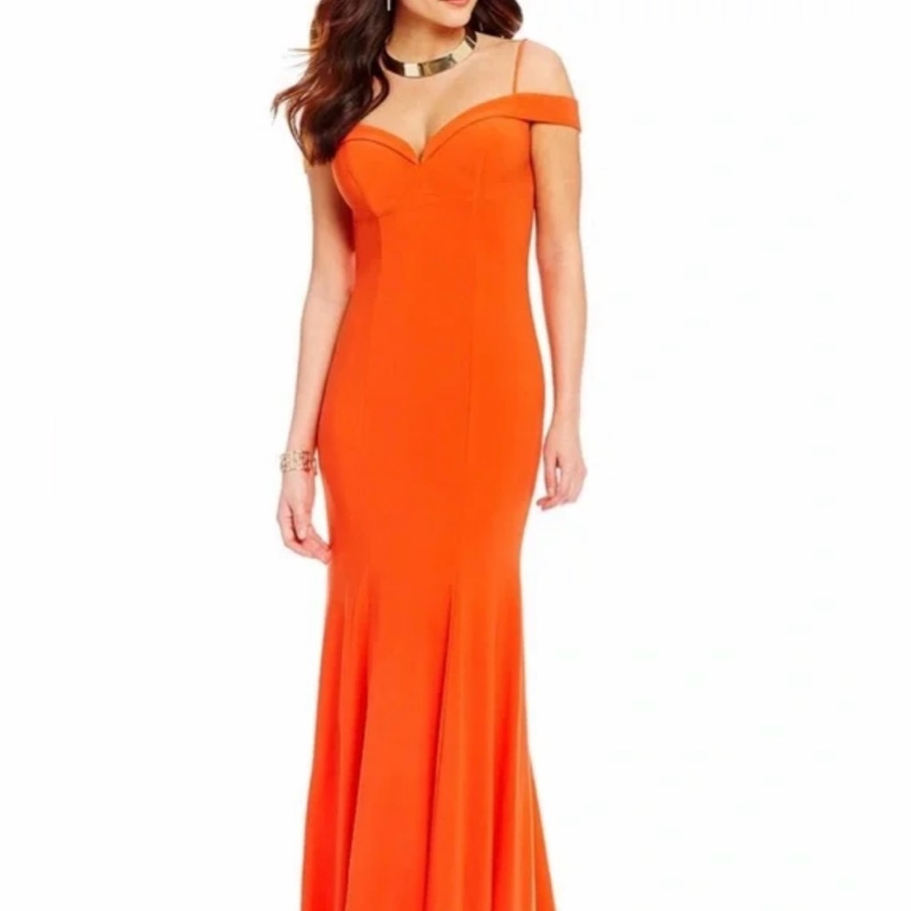 NWT Gianni Bini off the shoulder orange long dress